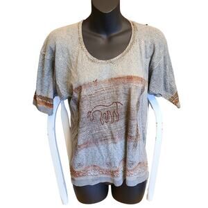 vintage boho hippie festival  Geeta deer shirt size s